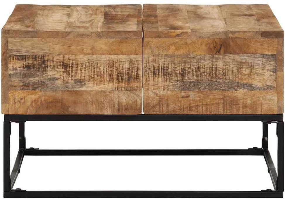 Kavos staliukas, 68x68x41cm, neapdorota mango mediena