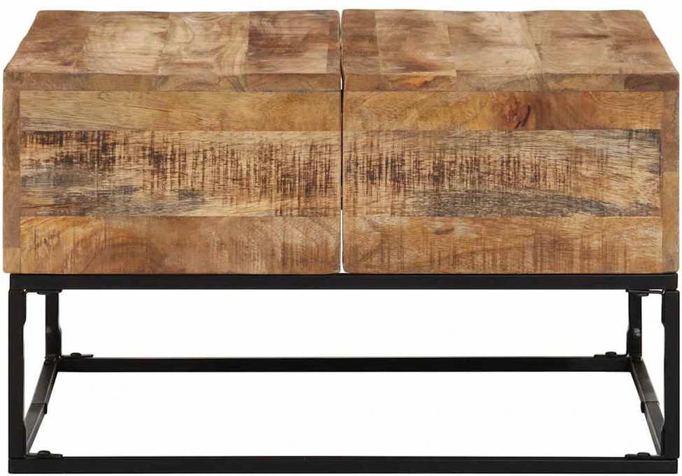 Kavos staliukas, 68x68x41cm, neapdorota mango mediena