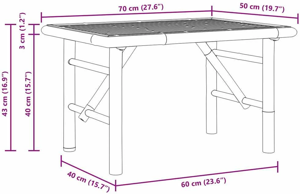 Kavos staliukas Ruda 70 x 40 x 36 cm bambukas