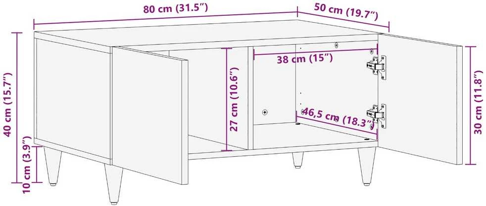 Kavos staliukas Medus ruda 80 x 50 x 40 cm Kietas mango medis