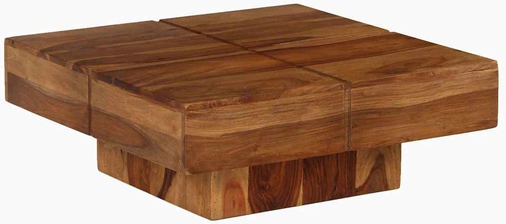 Kavos staliukas, 80x80x30cm, akacijos medienos masyvas