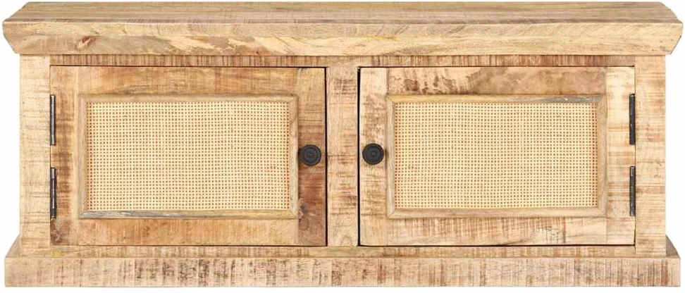 Kavos staliukas, 90x50x35cm, mango medienos masyvas ir nendrės