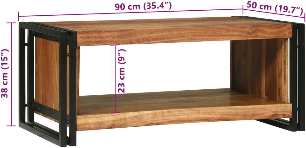 Kavos staliukas Ruda 90 x 50 x 38 cm Kietos akacijos mediena