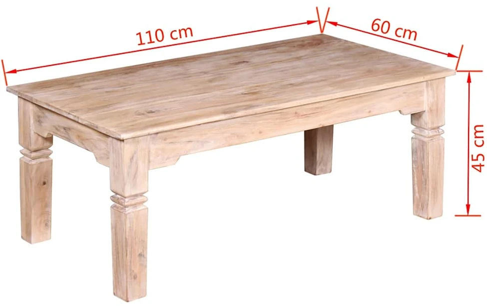 Kavos staliukas, akacijos mediena, 110x60x45 cm