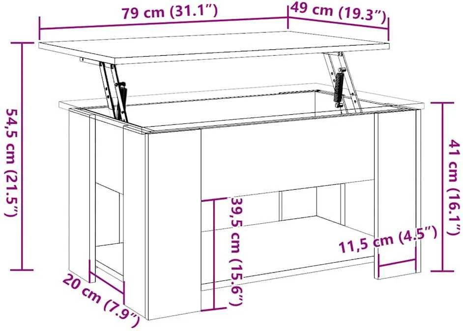 kavos staliukas Artisan ąžuolas 79x49x41 cm inžinerinis medis