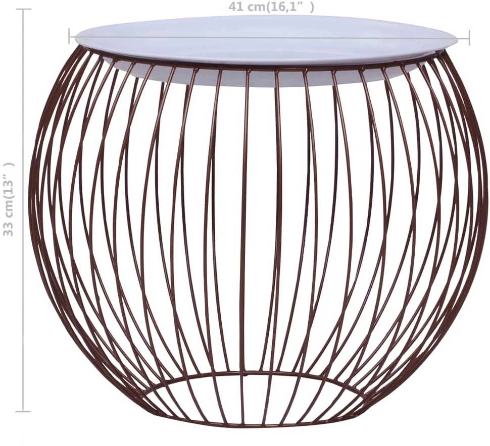 Kavos staliukas, auksinės spalvos, 41cm skersmens