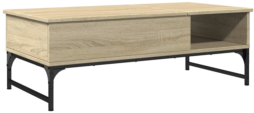 Kavos staliukas, ąžuolo, 100x50x35cm, apdirbta mediena/metalas