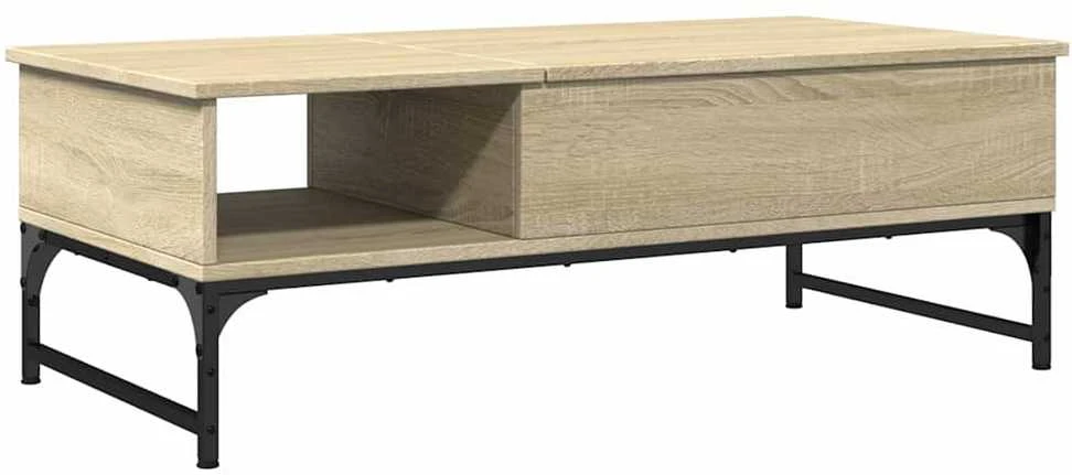Kavos staliukas, ąžuolo, 100x50x35cm, apdirbta mediena/metalas