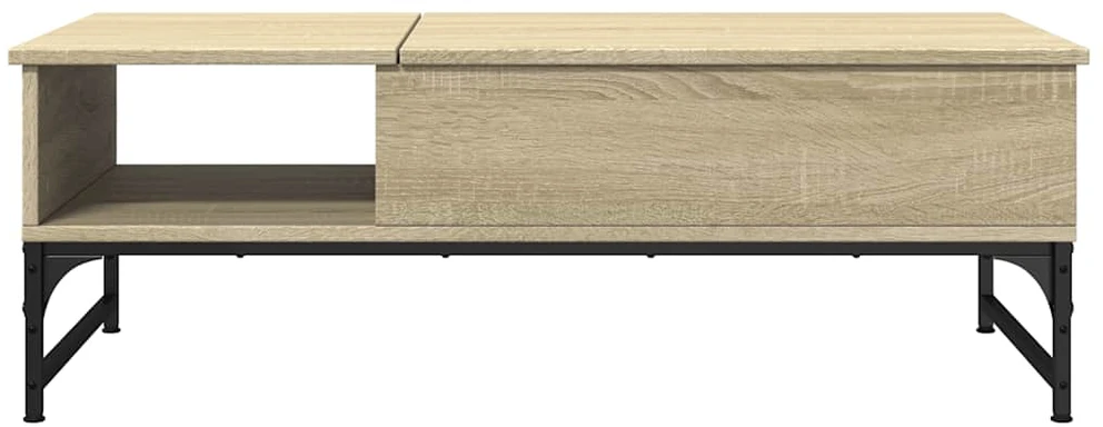 Kavos staliukas, ąžuolo, 100x50x35cm, apdirbta mediena/metalas