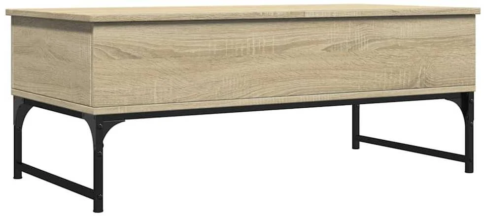 Kavos staliukas, ąžuolo, 100x50x40cm, apdirbta mediena/metalas