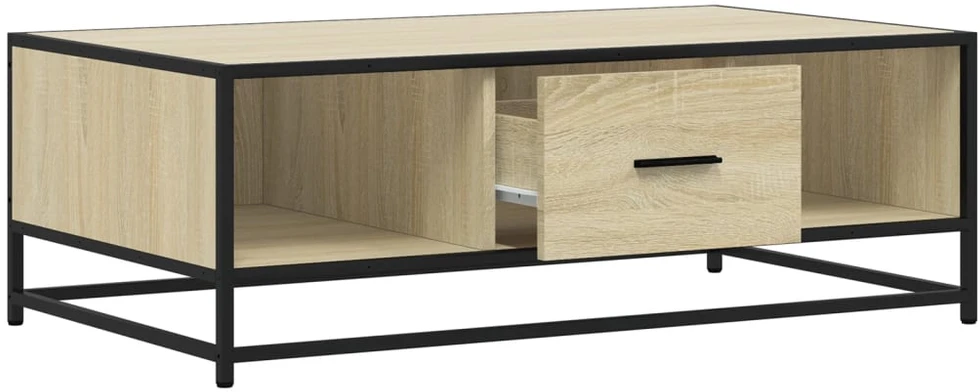 Kavos staliukas, ąžuolo, 100x57x35cm, apdirbta mediena/metalas