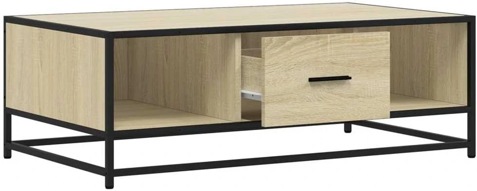 Kavos staliukas, ąžuolo, 100x57x35cm, apdirbta mediena/metalas