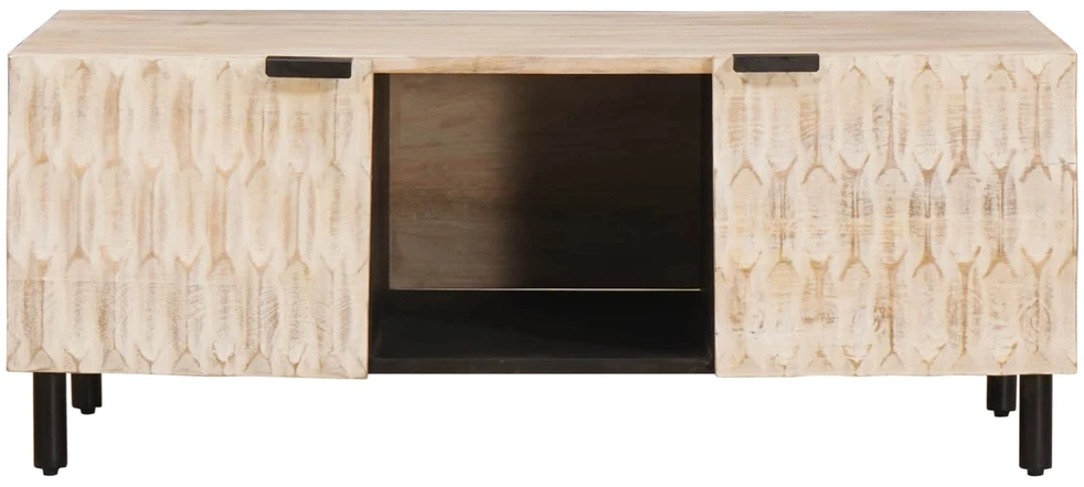 Kavos staliukas Balta 100 x 54 x 40 cm Kietas mango medis
