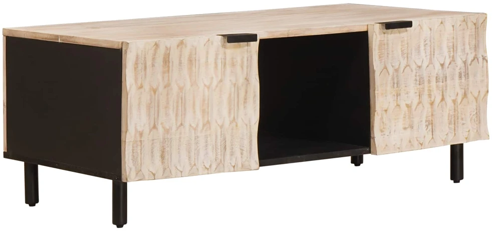 Kavos staliukas Balta 100 x 54 x 40 cm Kietas mango medis