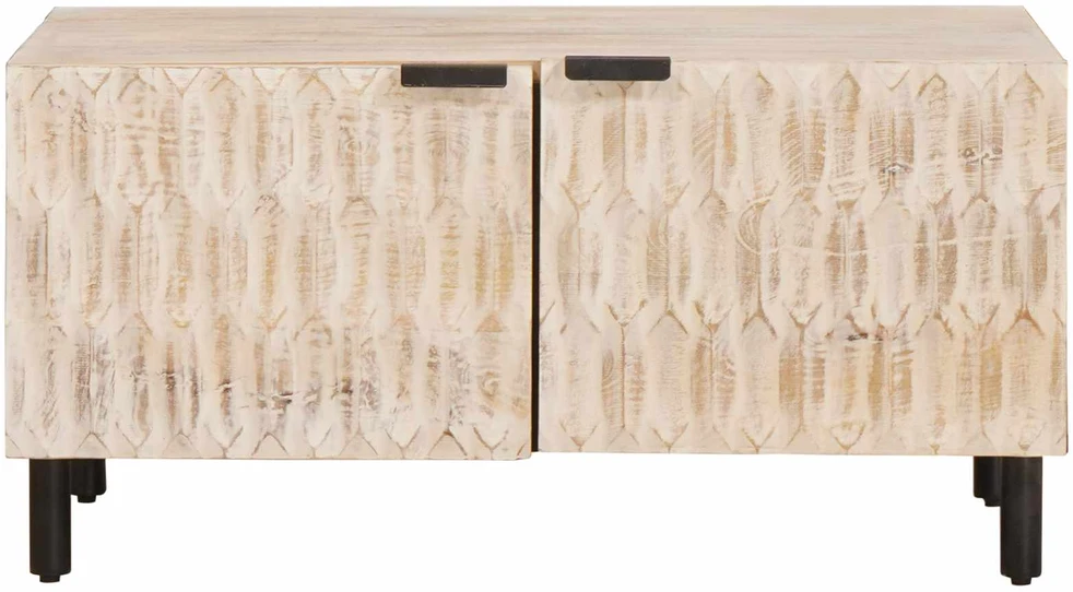Kavos staliukas Balta 80 x 50 x 40 cm Kietas mango medis