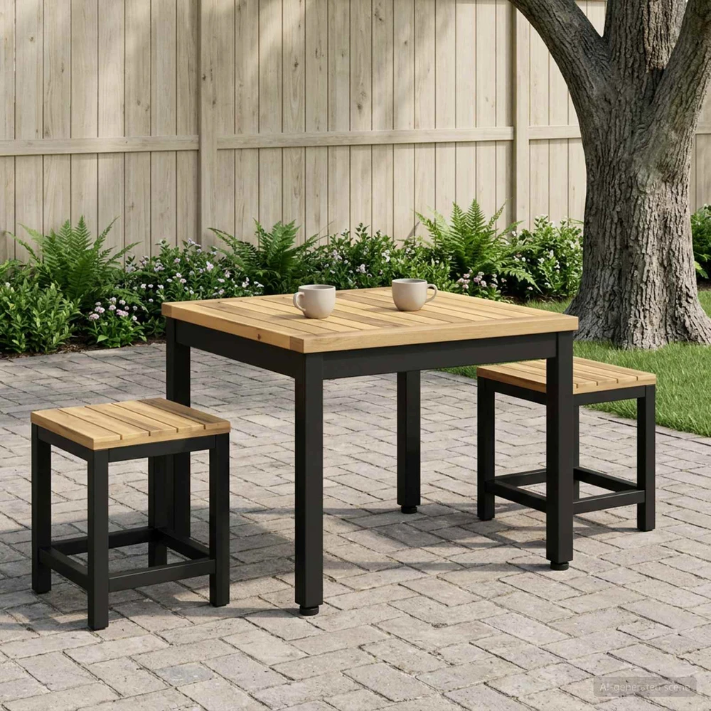 Kavos staliukas Balta ir juoda 50 x 48,5 x 36 cm