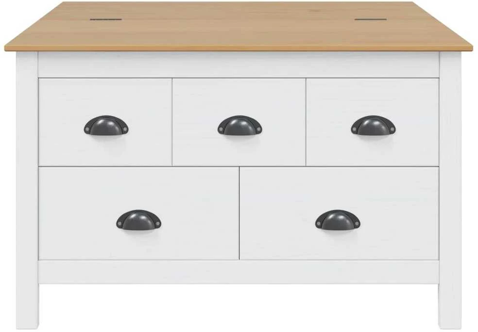 Kavos staliukas HILL Balta ir medaus ruda 79.5 x 79.5 x 49 cm