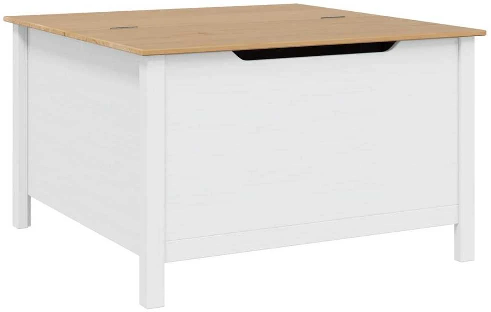 Kavos staliukas HILL Balta ir medaus ruda 79.5 x 79.5 x 49 cm