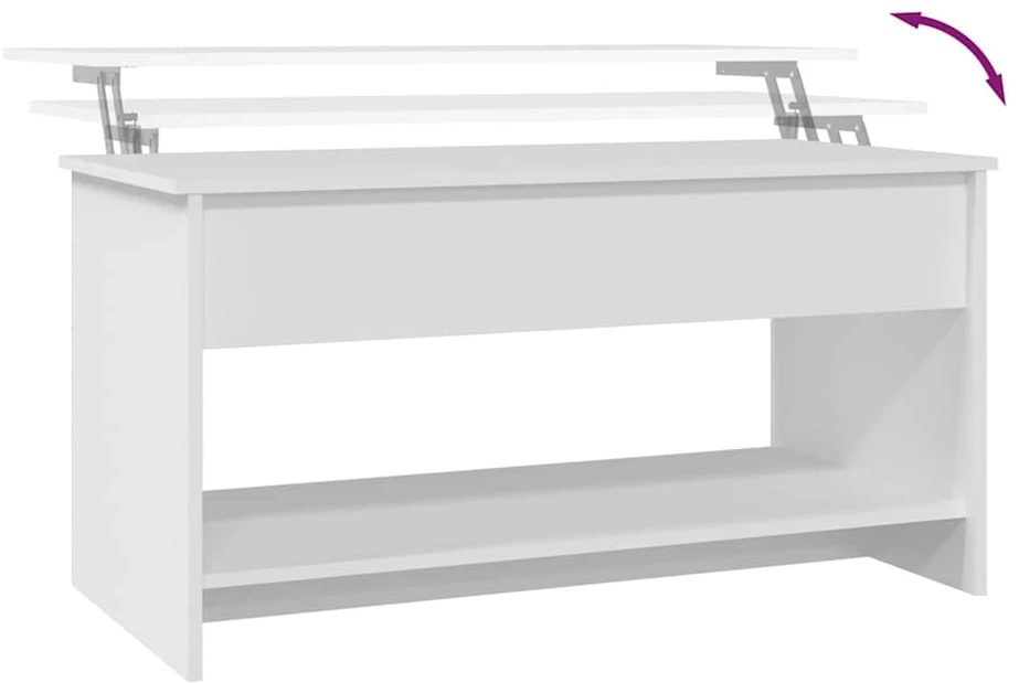 Kavos staliukas, baltas, 102x50x52,5cm, apdirbta mediena