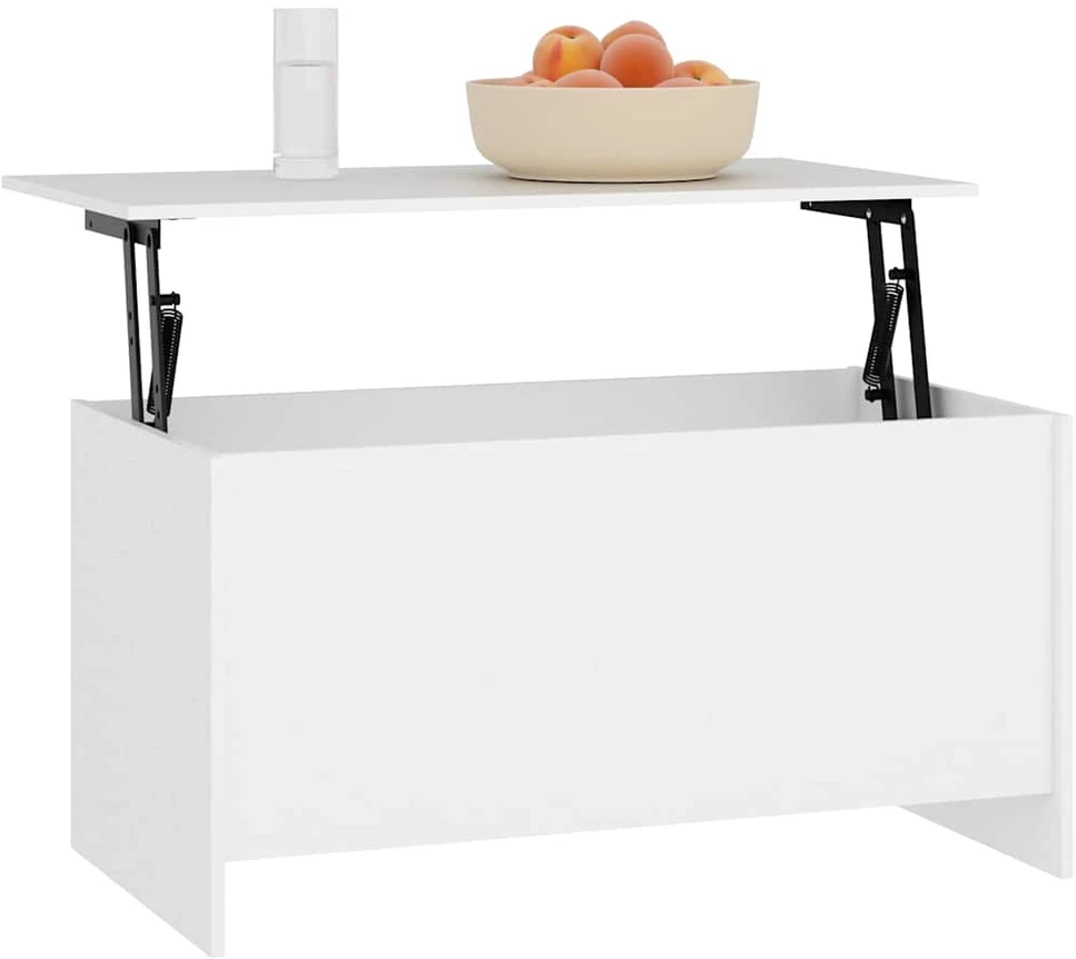 Kavos staliukas, baltas, 102x55,5x52,5cm, apdirbta mediena