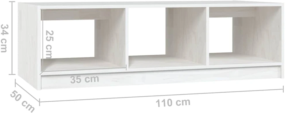 Kavos staliukas, baltas, 110x50x34cm, pušies medienos masyvas