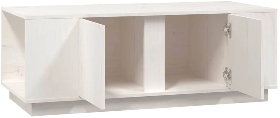 Kavos staliukas, baltas, 110x50x40cm, pušies medienos masyvas