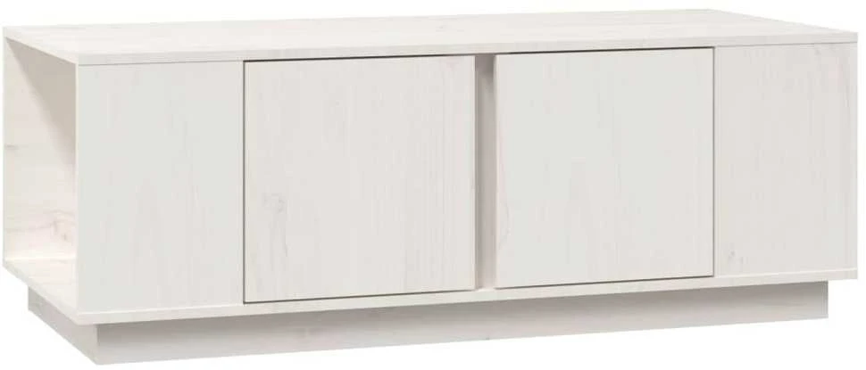 Kavos staliukas, baltas, 110x50x40cm, pušies medienos masyvas