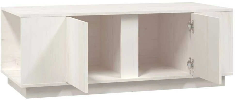 Kavos staliukas, baltas, 110x50x40cm, pušies medienos masyvas