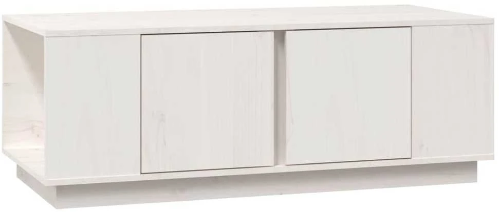 Kavos staliukas, baltas, 110x50x40cm, pušies medienos masyvas