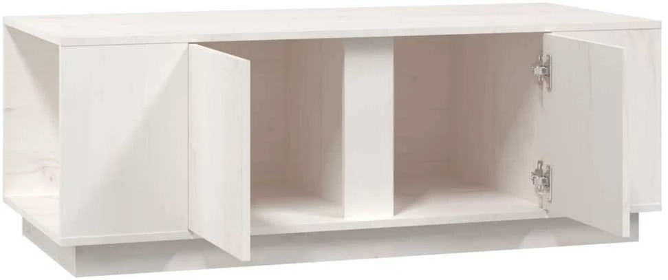 Kavos staliukas, baltas, 110x50x40cm, pušies medienos masyvas