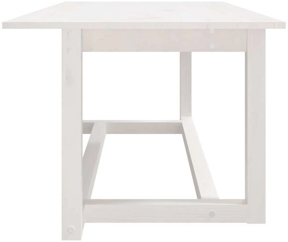 Kavos staliukas, baltas, 110x55x45cm, pušies medienos masyvas