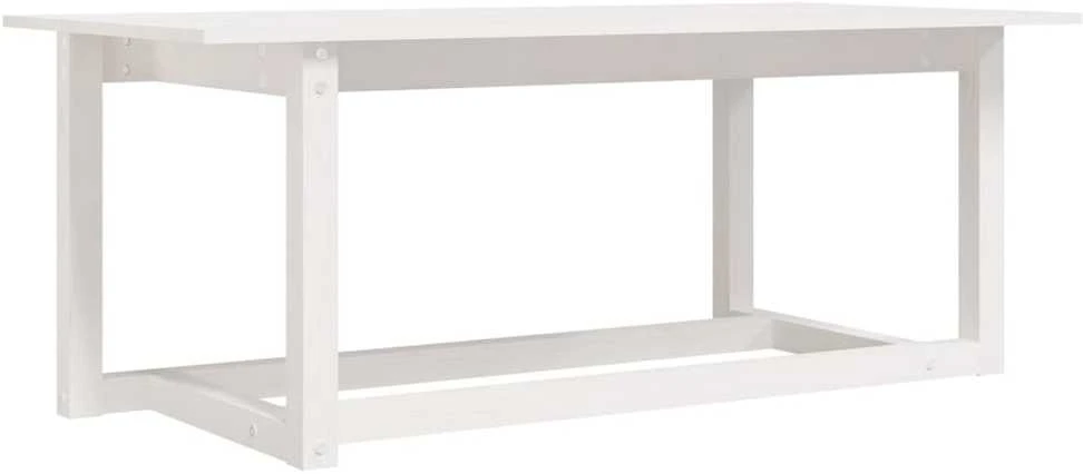 Kavos staliukas, baltas, 110x55x45cm, pušies medienos masyvas