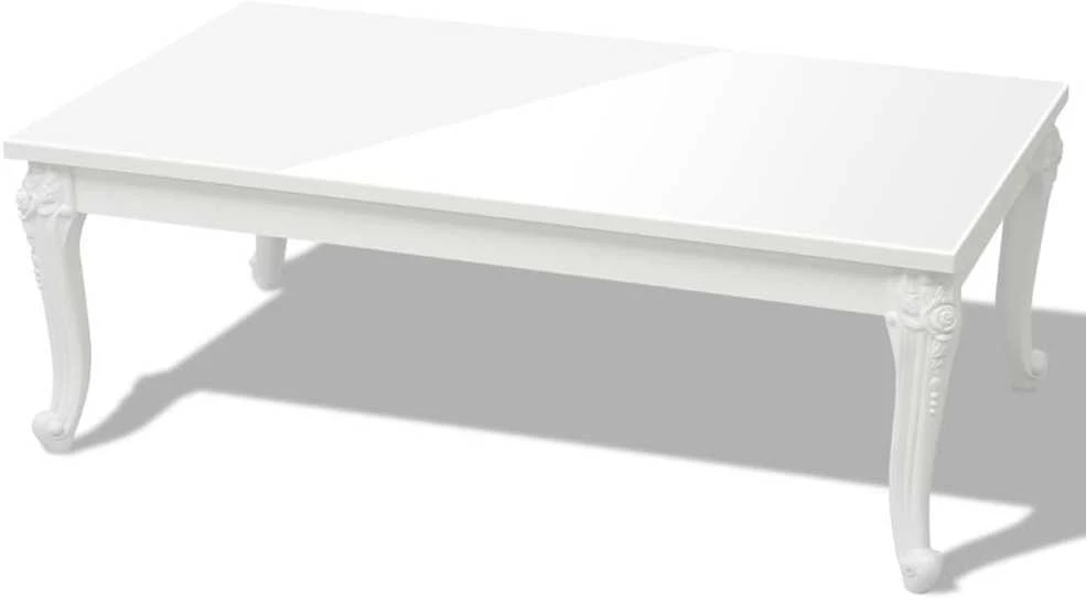 Kavos staliukas, baltas, 115x65x42cm, labai blizgus