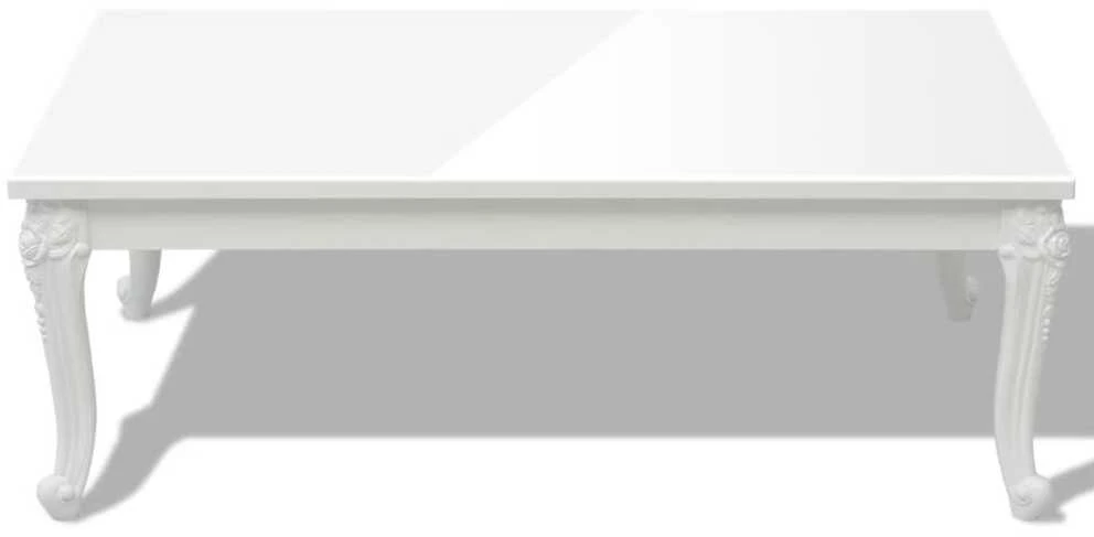 Kavos staliukas, baltas, 115x65x42cm, labai blizgus