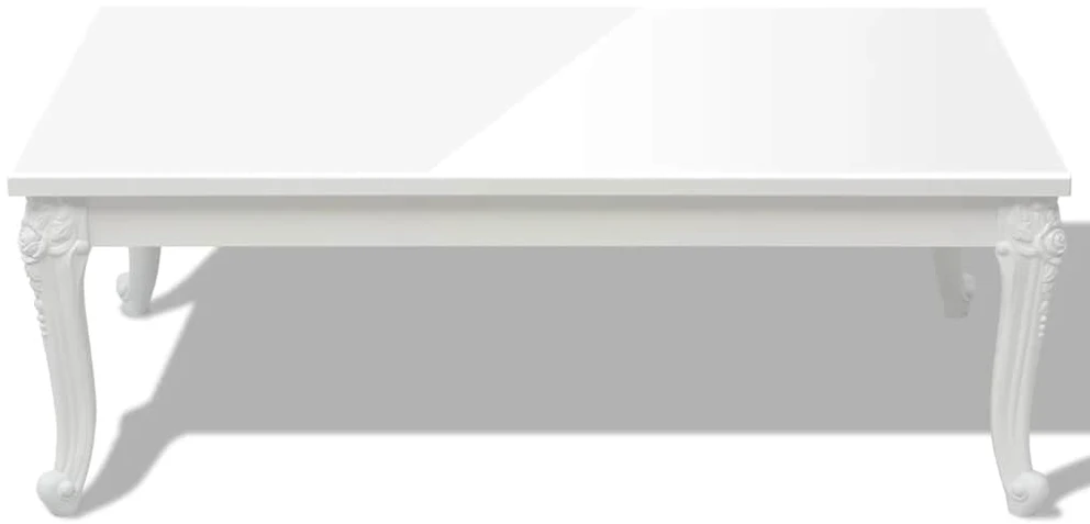 Kavos staliukas, baltas, 115x65x42cm, labai blizgus