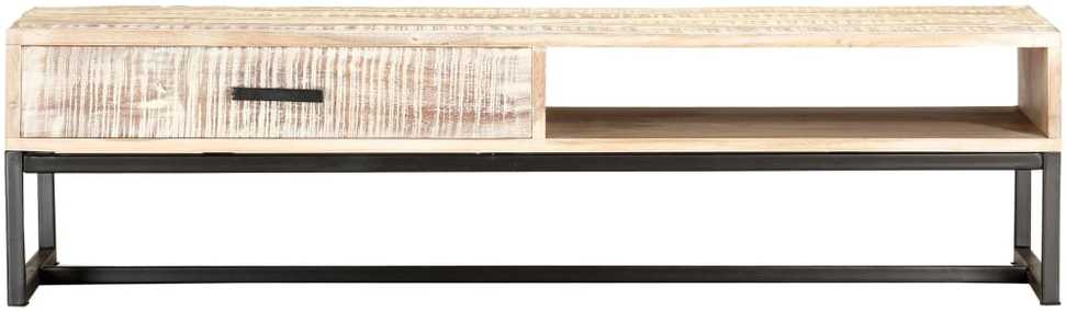 Kavos staliukas, baltas, 117x50x30cm, akacijos medienos masyvas