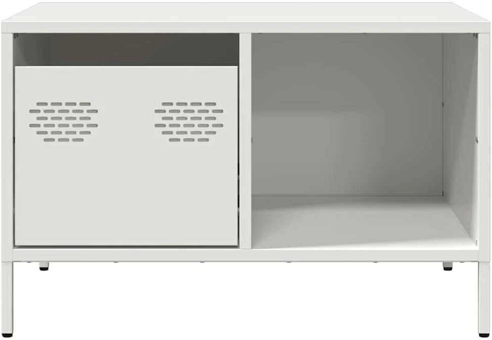 kavos staliukas baltas 68,5x50x43,5 cm šaltai valcuotas plienas
