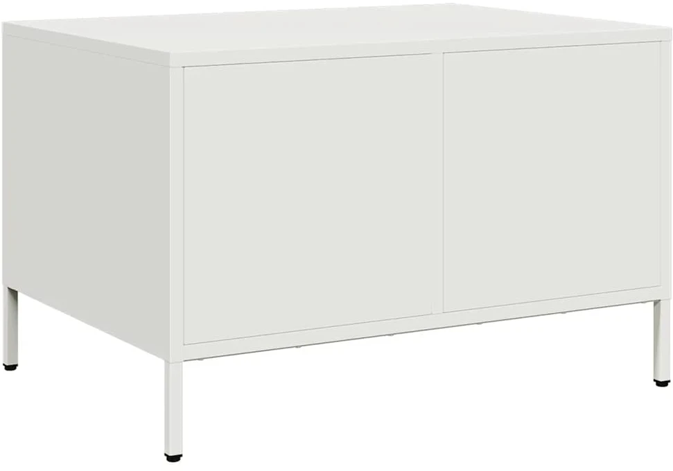 kavos staliukas baltas 68,5x50x43,5 cm šaltai valcuotas plienas