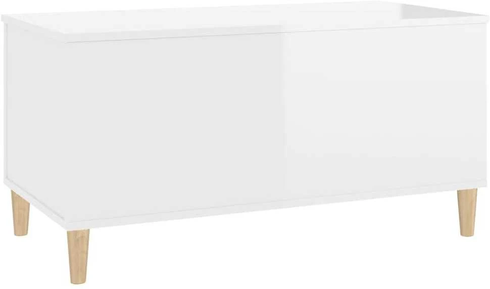 Kavos staliukas, baltas, 90x44,5x45cm, mediena, blizgus