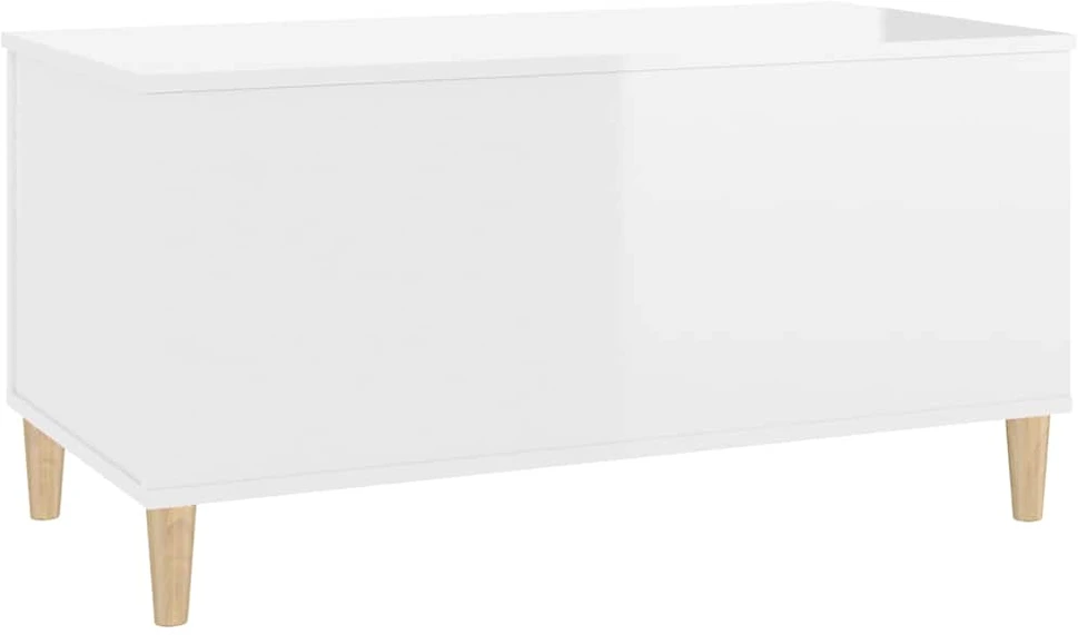 Kavos staliukas, baltas, 90x44,5x45cm, mediena, blizgus