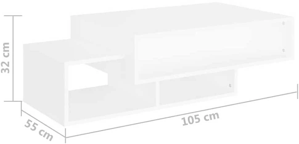 Kavos staliukas, baltos spalvos, 105x55x32cm, apdirbta mediena