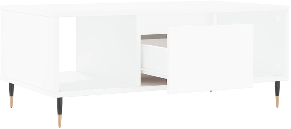 Kavos staliukas, baltos spalvos, 90x50x36,5cm, apdirbta mediena