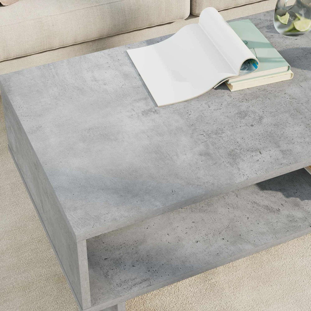 Kavos staliukas Betono pilka 100 x 46 x 35 cm Apdirbta mediena