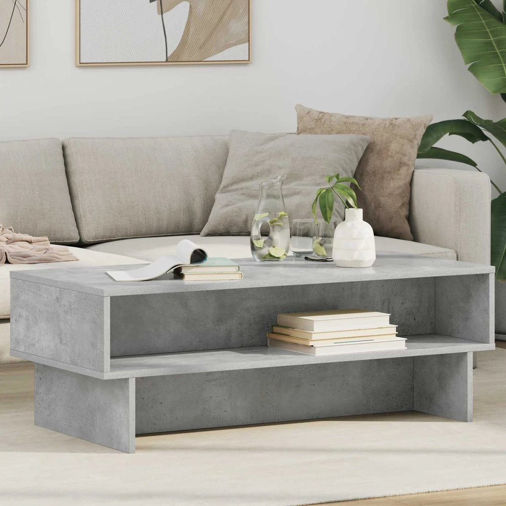 Kavos staliukas Betono pilka 100 x 46 x 35 cm Apdirbta mediena