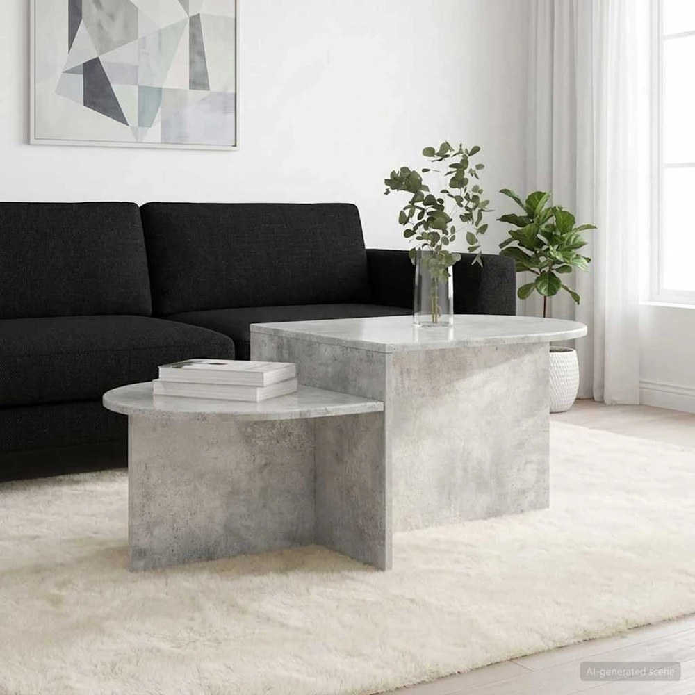 Kavos staliukas Betono pilka 100 x 50 x 40 cm Apdirbta mediena