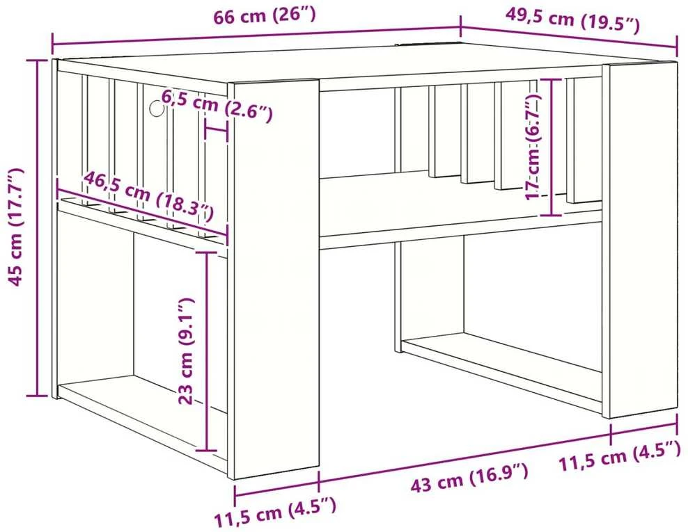 Kavos staliukas Betono pilka 66 x 49,5 x 45 cm Apdirbta mediena