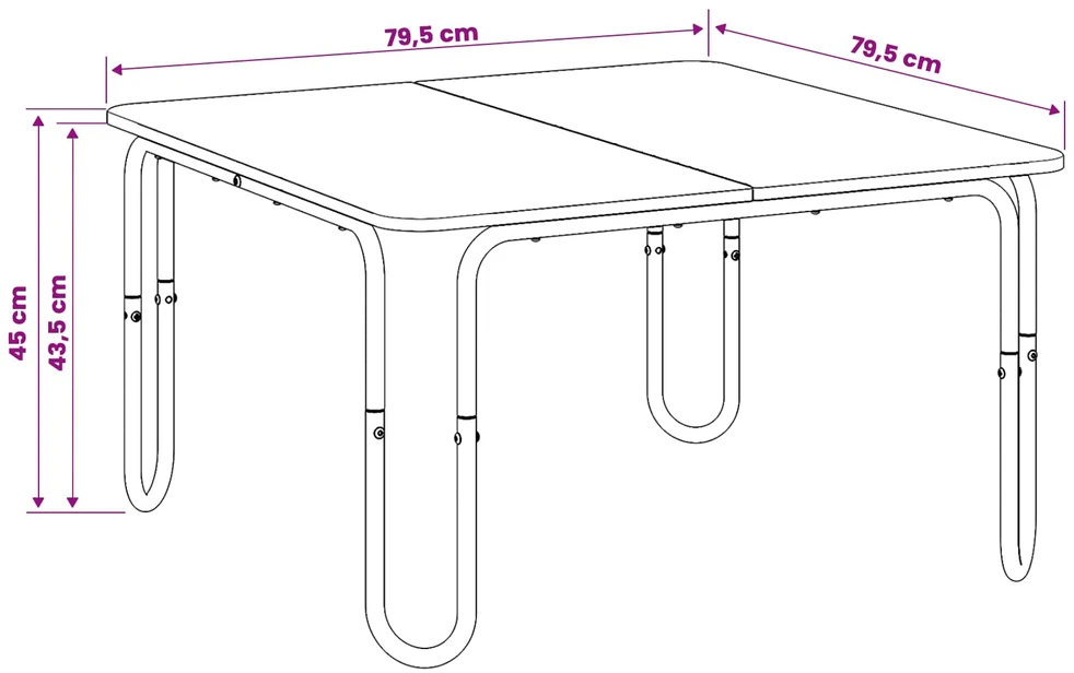 Kavos staliukas Betono pilka 79,5 x 79,5 x 45 cm