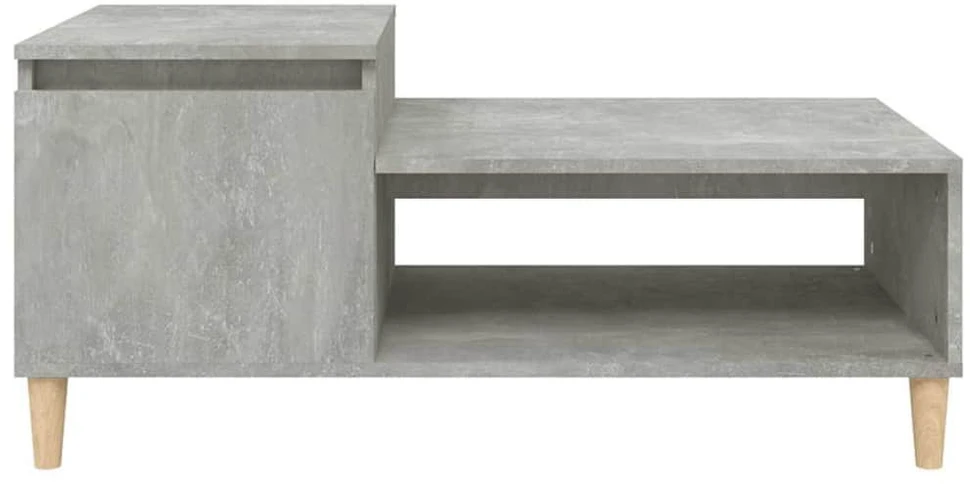Kavos staliukas, betono pilkas, 100x50x45cm, apdirbta mediena