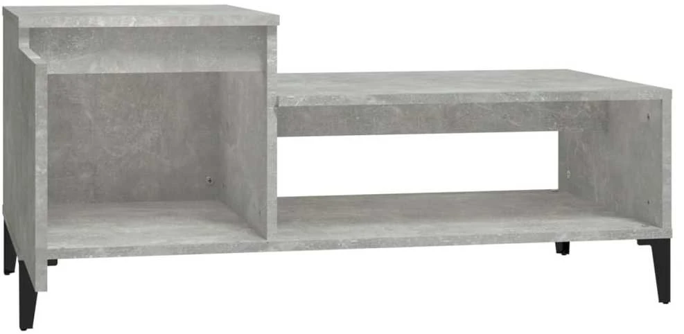 Kavos staliukas, betono pilkas, 100x50x45cm, apdirbta mediena
