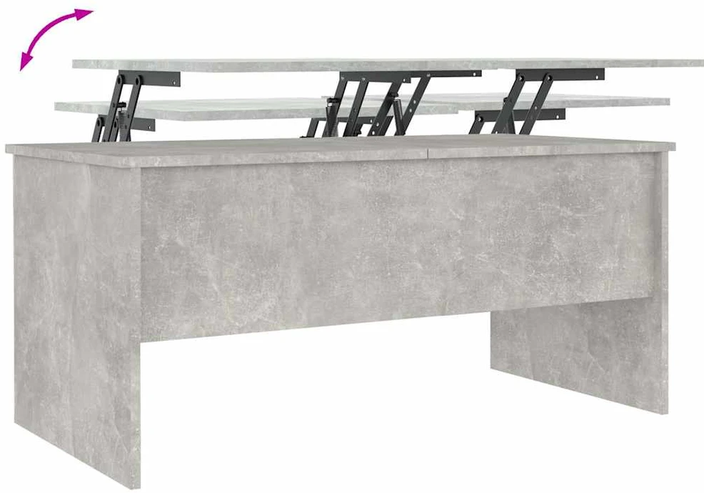 Kavos staliukas, betono pilkas, 102x50,5x46,5cm, mediena